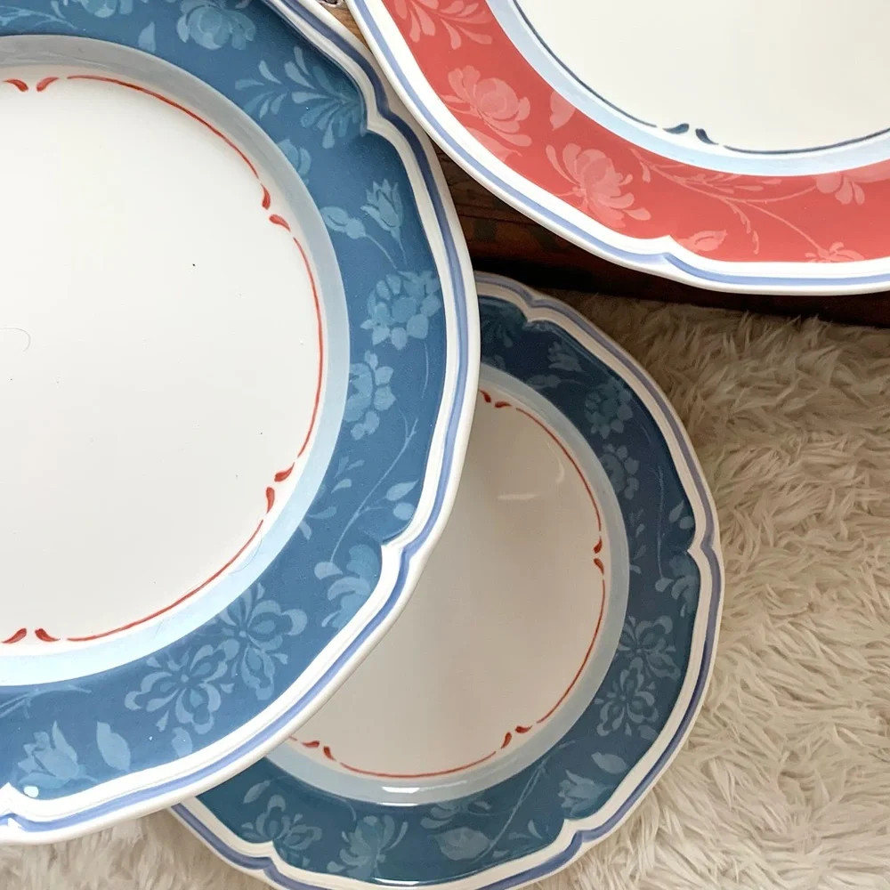 Villeroy & Boch 2 Cottage Blue Dinner Plates Country Collection / SET OF 2